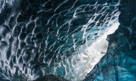 Photo of a cave with icy walls