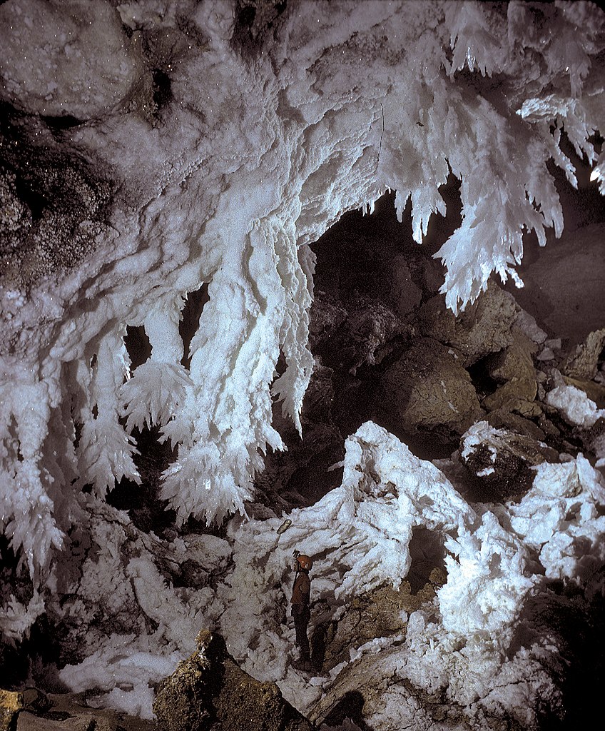 The largest known gypsum stalactites in the world in Lechuguilla Cave